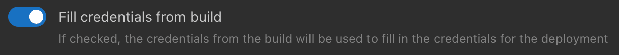 Fill credentials from build